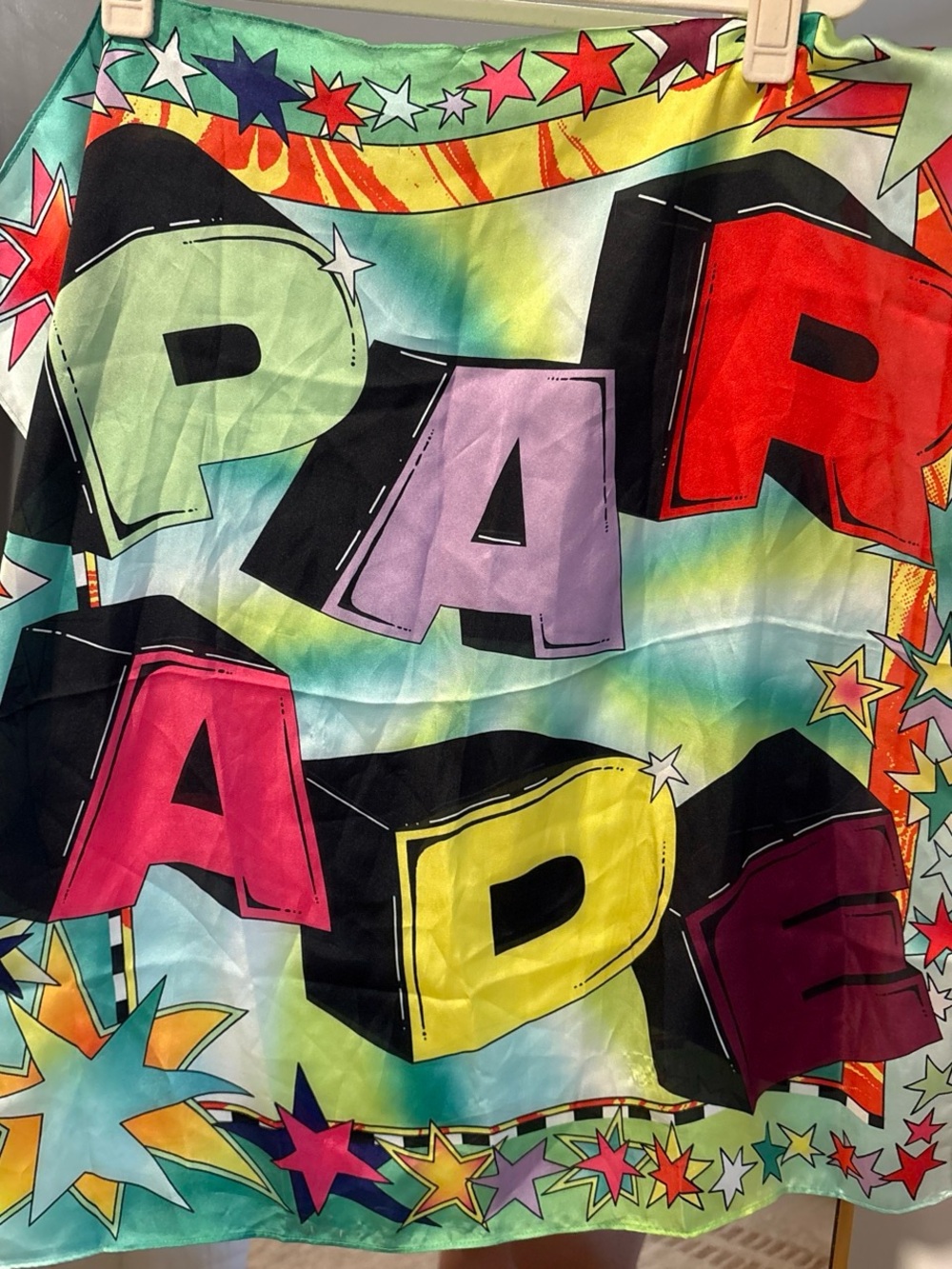 Multicolor 'PARADE' Silky Scarf Bandana